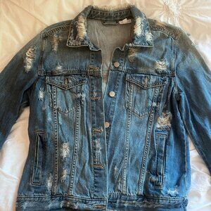 BP Ripped and Distressed Denim Jacket